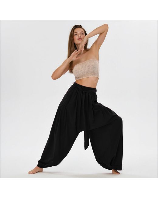 Zhenabia Black Boho Harem Pants