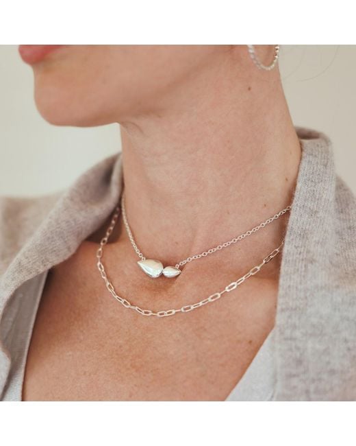 Linda Fiore Metallic Bloom Necklace Sterling