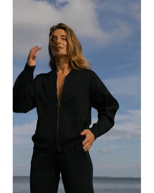 SALANIDA Blue Onda 100% Merino Bomber Jacket