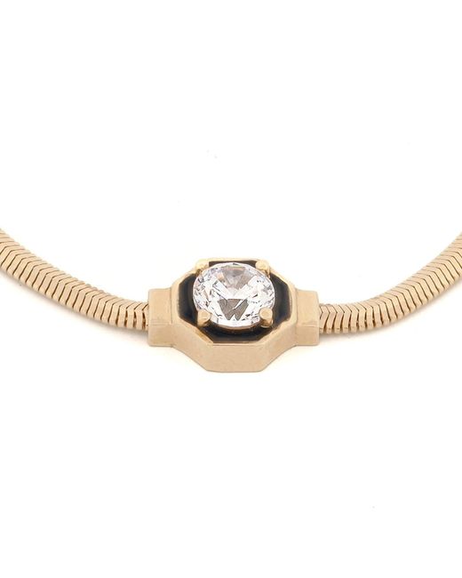 Ebru Jewelry Metallic Timeless Spark Diamond Solid Bracelet