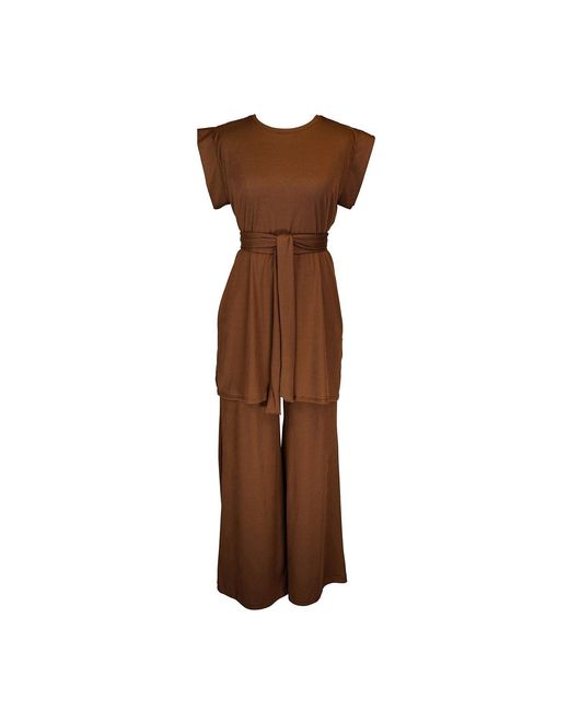 Jennafer Grace Brown Cacao Ribbed Lounge Set