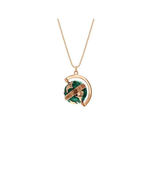 True Rocks Metallic Rose Small Spinning Globe Pendant 18Kt Rose Plated & Enamel for men