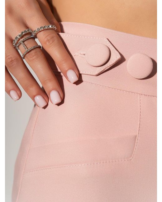 Tia Dorraine Pink Flared Trousers With Adjustable Waist
