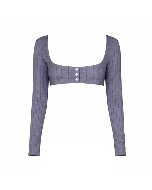Belletage Swimwear Purple The Ivy Cropped Mini Blazer Top