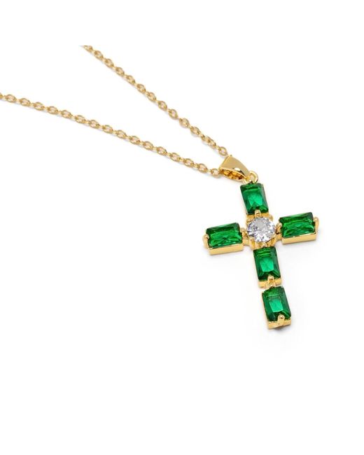 Nialaya Metallic Cz Cross Necklace
