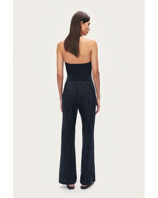 Nocturne Black Textured Relaxed-Fit Pants