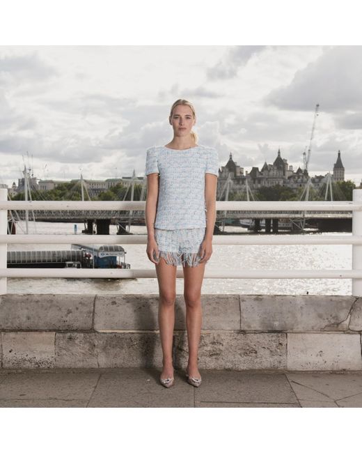 RUE AGTHONIS Blue Melon Shorts