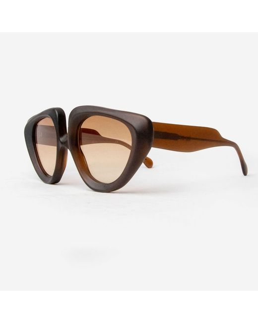 Loop and Egg Brown Sunglasses L A G Three Dark