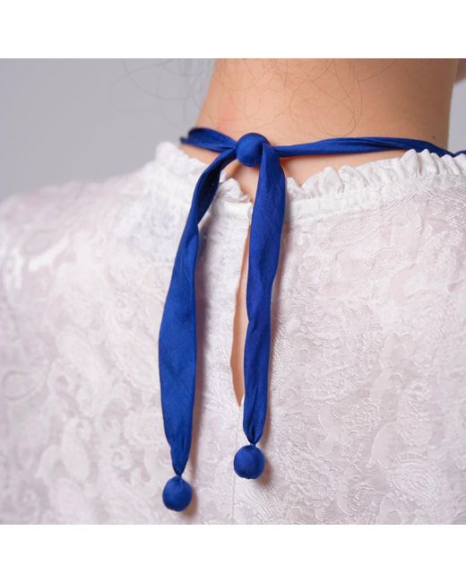 Silk and Bears Blue Cobalt Hand-Knotted Silk Bead Necklace – Triple Strand