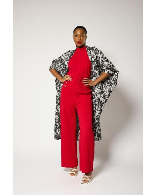 Lioness by Tf Black Monochrome Brocade Kimono Jacket