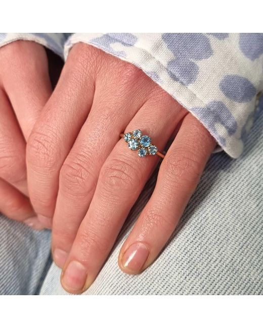 Lee Renee Blue Topaz Cluster Ring
