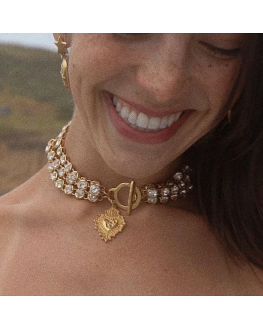Sccollection Metallic Donatella Rhinestone Choker