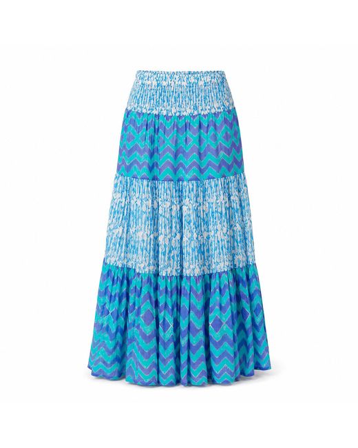 Casa Atelier by Ferdinando Fusco Blue Poseidon Maxi Skirt