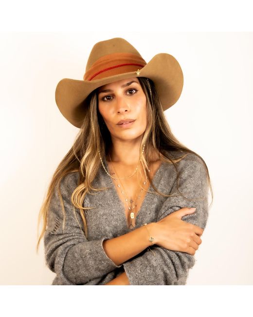 Shaded the Label Metallic Rodeo Cowboy Hat Pendant Necklace
