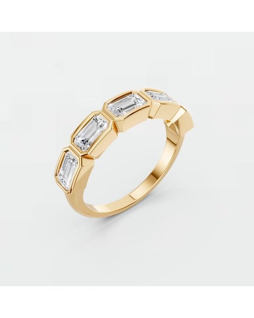 Aya Fine Jewelry Metallic Emerald Cut Lab Diamond Band Ring