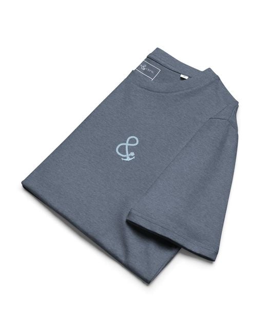 Anchor and Crew Blue Heather Just Tour. Seeker Organic Cotton T-Shirt for men