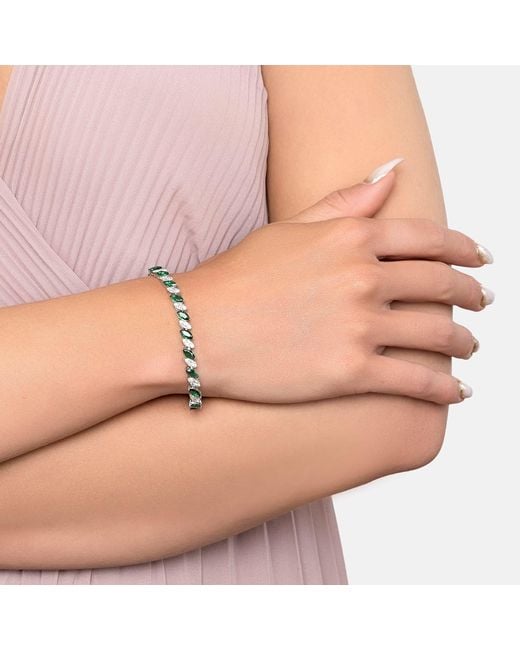 Latelita London Metallic Viscountess Tennis Bracelet Emerald