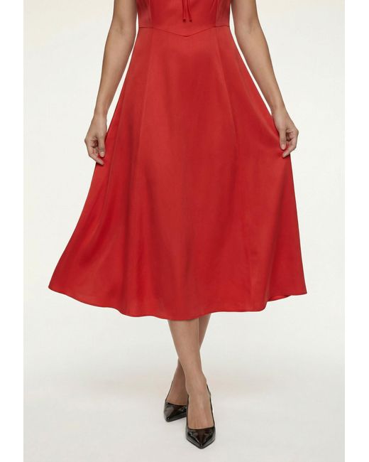 Lily and Lionel Red Primrose Midi Dress