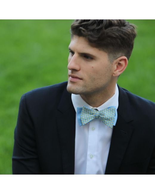 Lazyjack Press Blue Balls Reversible Bow Tie for men