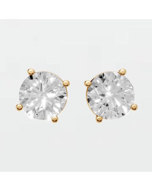 Aya Fine Jewelry White Brilliant Round Solitaire Lab Diamond Stud Earrings For