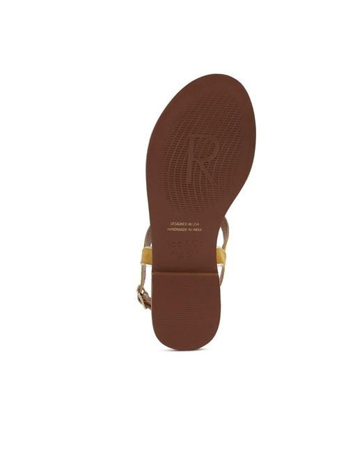 Rag & Co Brown Feodora Flat Slip-On Sandals By Rag & Co