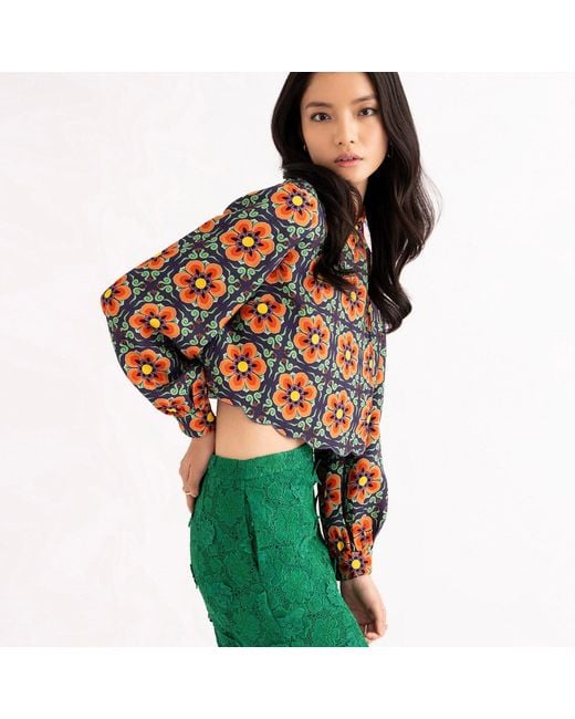 Emma Wallace Blue Chen Blouse