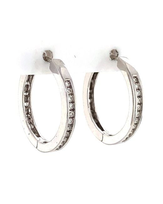 Artisan Metallic Pave Diamond Hoop Earrings
