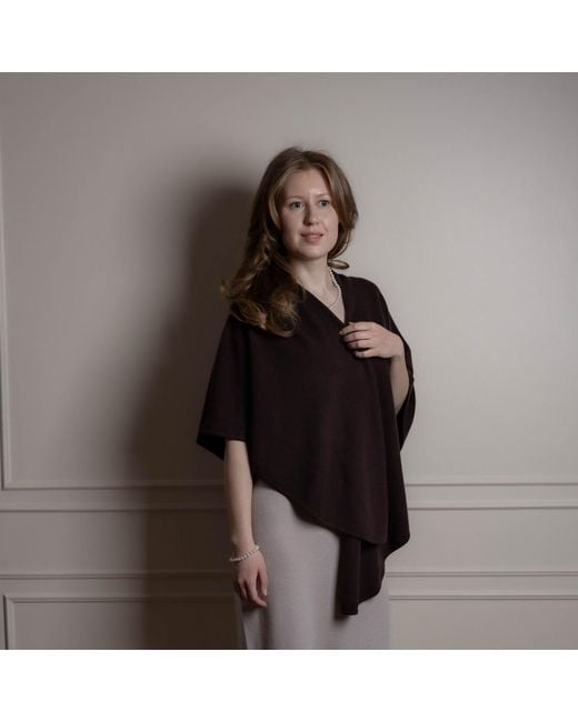 Fiora Muse Gray Cashmere Open Front Poncho