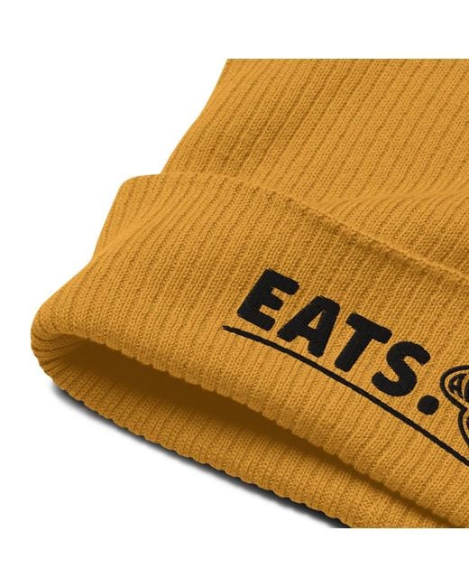 Anchor and Crew Yellow Mustard Eats Gen. Organic Cotton Embroidered Beanie