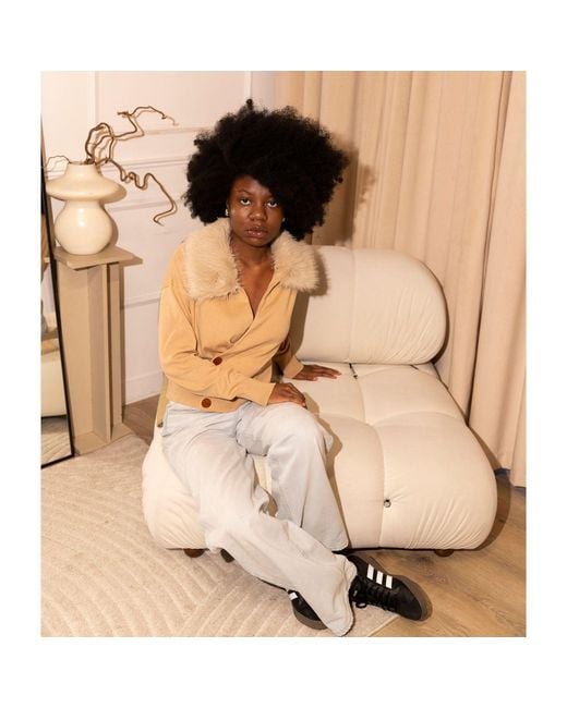 The Gt Atelier Natural Neutrals Fur-Collar Sweater