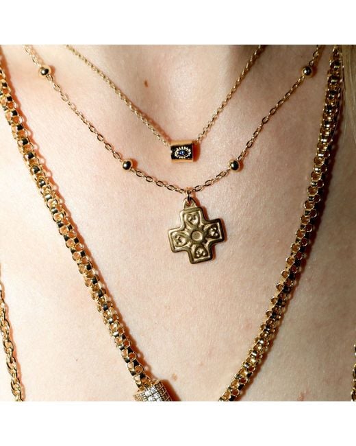 Alexie of Athens Metallic Dainty Eye Infinity Bead Rolo Chain Necklace