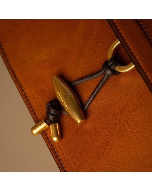 Time Resistance Brown Leather Flap Bag For