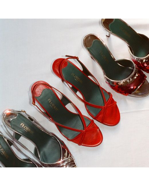 Florrie Red Matilda 75Mm Leather Strappy Sandal Phoenix