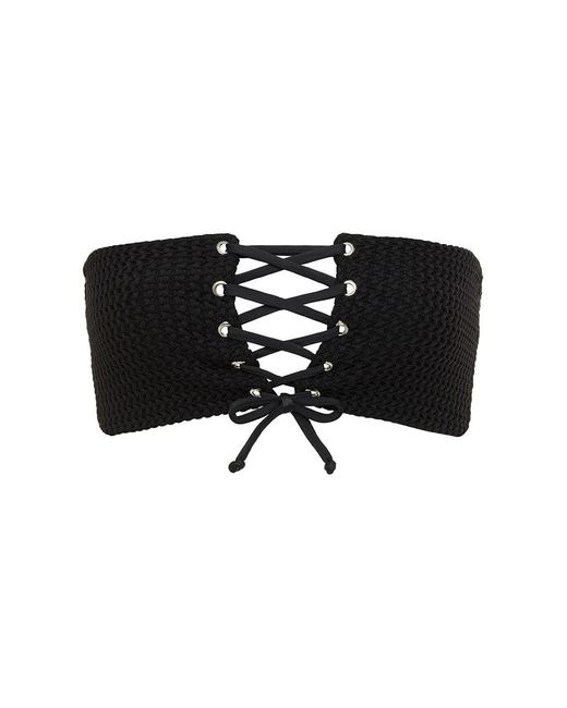Montce Swim Crochet Corset Bikini Top in Black Lyst