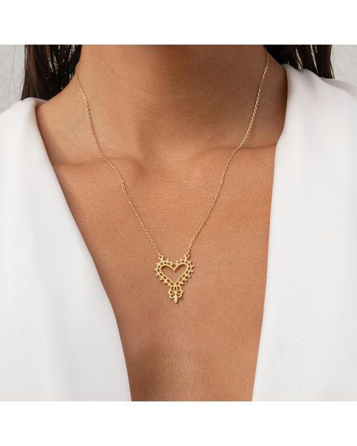Zoe & Morgan Metallic Heart Necklace