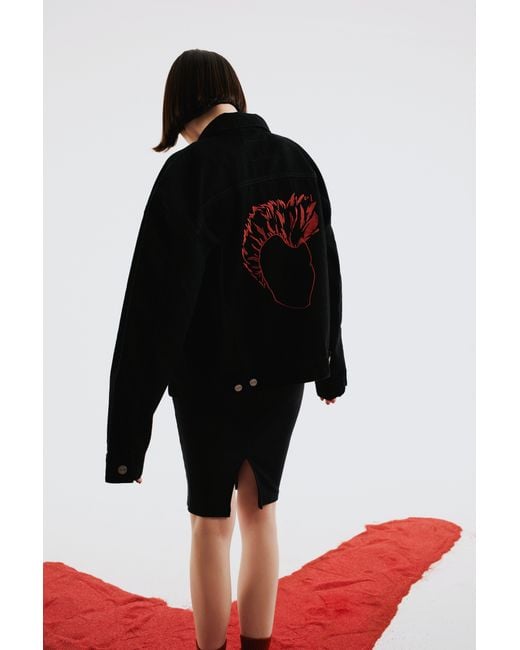 Pcfg Black Neutrals Logo Denim Jacket