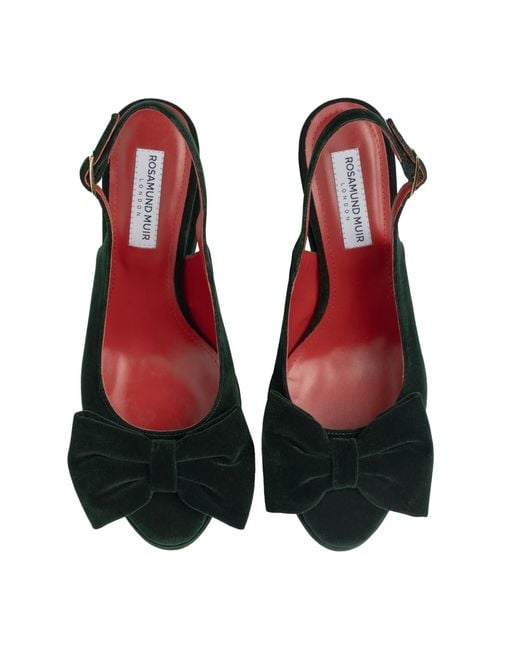 Rosamund Muir London Red Toscana Dark Velvet Wedges