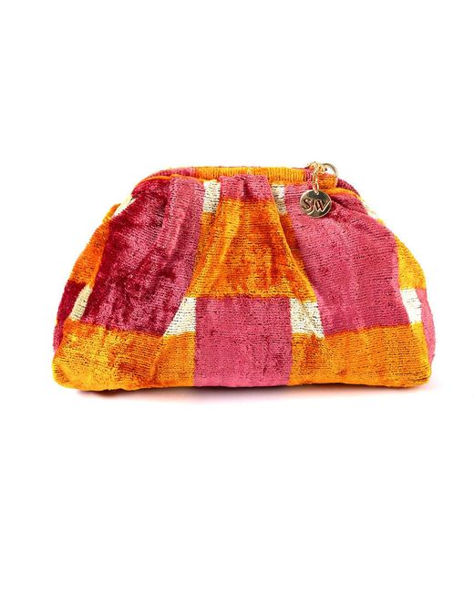 SJW BAGS LONDON Red Neutrals Victoria Ikat Multicolour Bag