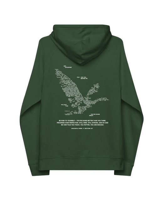 Anchor and Crew Green Bottle Seven You Are Enough X Mental Health Editions Organic Cotton Hoodie