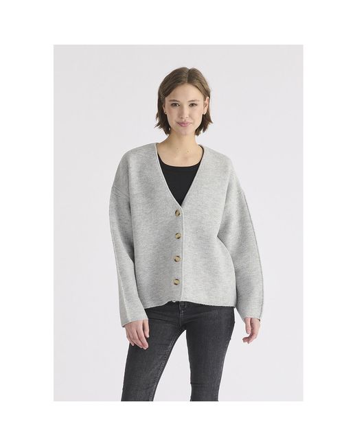 Paisie Gray Two-Tone Cardigan