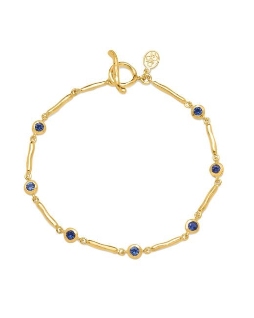 Dower & Hall Metallic Sapphire Dewdrop Link Bracelet