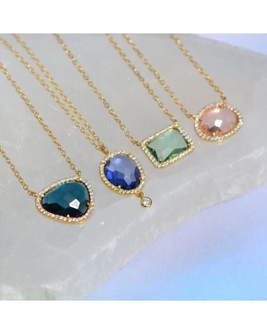 KAMARIA Pink Johari Lab Created Gemstone Necklace With Crystals