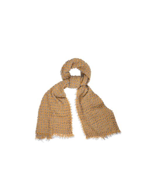Saachi Yellow Crinkle Plaid Scarf