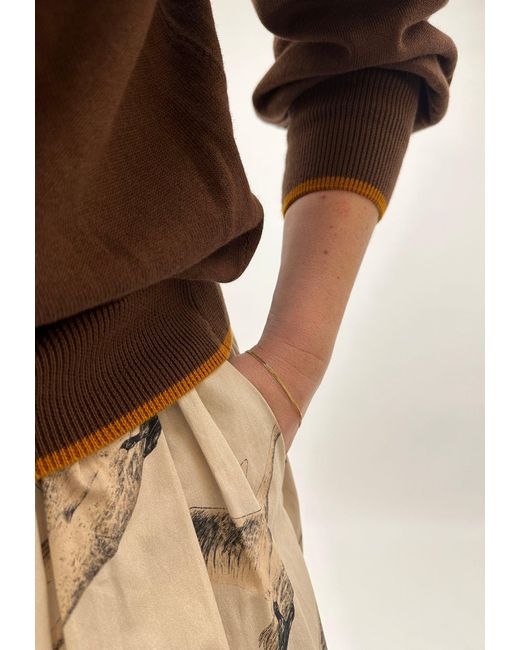 GROBUND Brown Ingeborg Knit Blouse