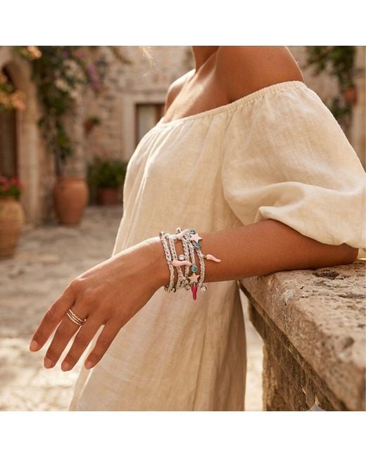 Hilo De Mar Metallic Layered Crochet Bracelet