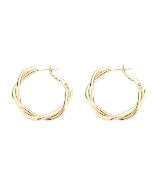 Harfi Metallic Plated Twisted Hoop Everyday Earrings