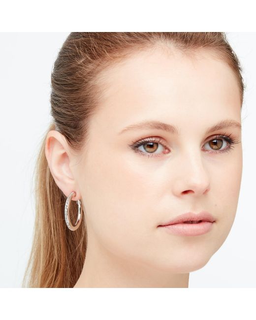 Emma Holland Jewellery Metallic Platinum & Crystal Hoop Clip On Earrings