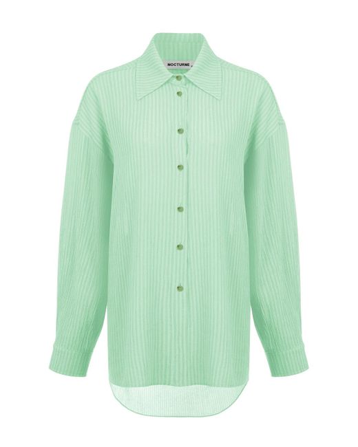 Nocturne Green Mint Oversized Twin Set Shirt