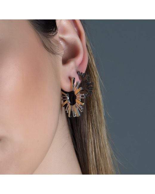 Milou Jewelry Metallic Large Sun Hoop Earrings