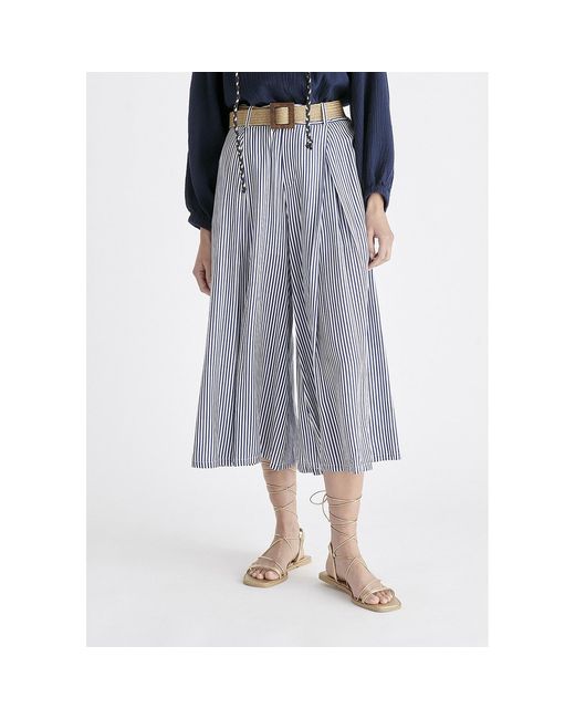 Paisie Blue Belted Pleated Culottes